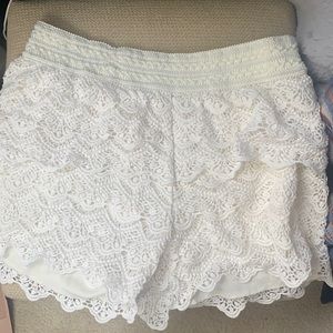 White Lace Shorts